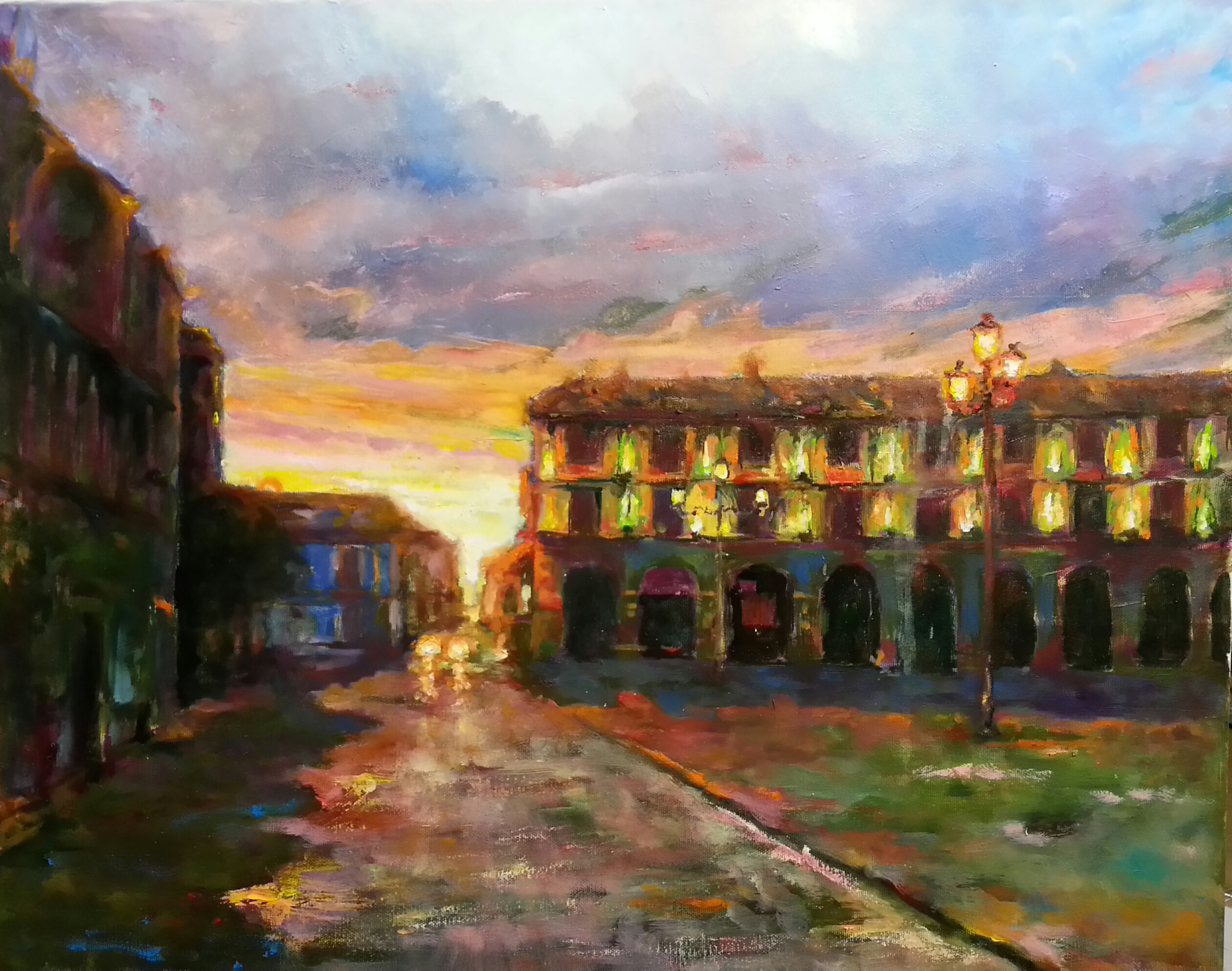 Atardecer en la plaza